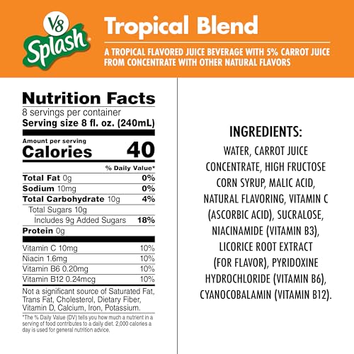 V8 Splash Tropical Blend Flavored Juice Beverage, 64 fl oz Bottle