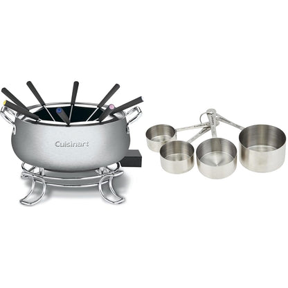 Cuisinart Fondue Pot, 3 Quart, For Chocolate, Cheese, Broth, Oil, Stainless Steel, CFO-3SSP1