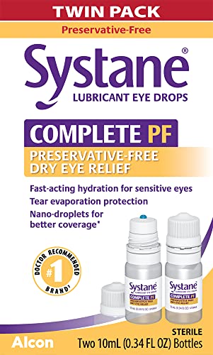 Systane COMPLETE PF Multi-Dose Preservative Free Dry Eye Drops 0.34 Fl Oz, 2 count (pack of 1) (Packaging may vary)