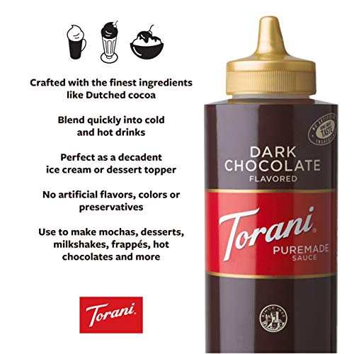 Torani Puremade Sauce, Caramel, 16.5 Ounces(Pack of 4)