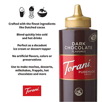 Torani Puremade Sauce, Caramel, 16.5 Ounces(Pack of 4)