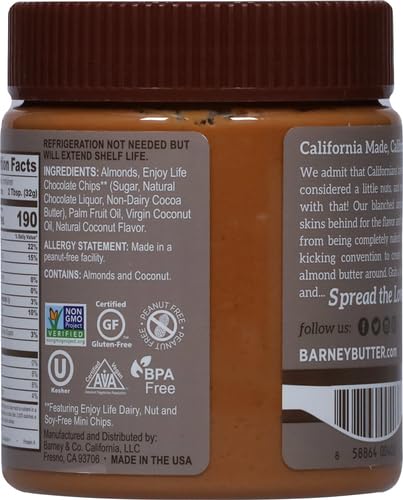 Barney Butter Almond Butter, Smooth, 16 Ounce Jar, Skin-Free Almonds, No Stir, Non-GMO, Gluten Free, Keto, Paleo, Vegan