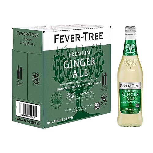 Fever Tree Ginger Beer - Premium Quality Mixer - Refreshing Beverage for Cocktails & Mocktails. Naturally Sourced Ingredients, No Artificial Sweeteners or Colors - 150 ML Cans - Pack of 24