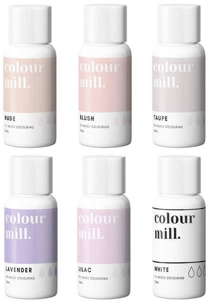 Colour Mill Oil-Based Food Coloring, 20 Milliliters Each of 6 Colors: Baby Blue, Navy, Royal, Sky Blue, Teal and Tiffany