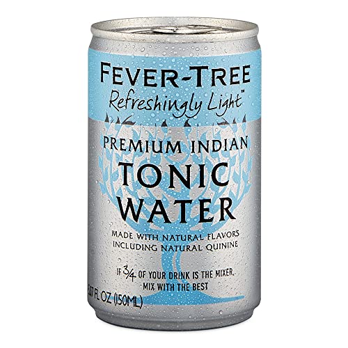 Fever-Tree Light Tonic Water Cans, 5.07 Fl Oz (Pack of 24), Lower in Calories, No Artificial Sweeteners, Flavorings or Preservatives (Packaging may vary)