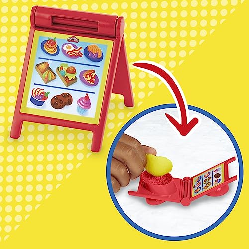 Play-Doh Kitchen Creations Busy Chef's Restaurant Playset, 2-Sided Play Kitchen Set, Preschool Cooking Toys, Kids Arts & Crafts, Ages 3+