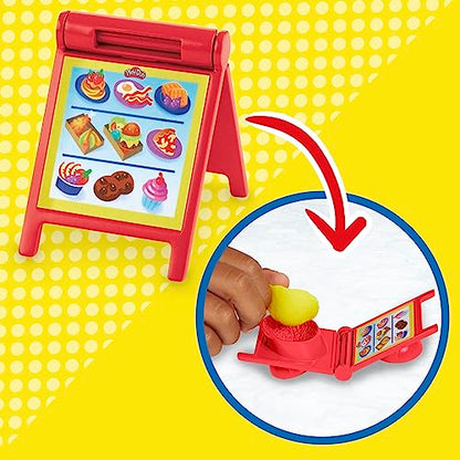 Play-Doh Kitchen Creations Busy Chef's Restaurant Playset, 2-Sided Play Kitchen Set, Preschool Cooking Toys, Kids Arts & Crafts, Ages 3+