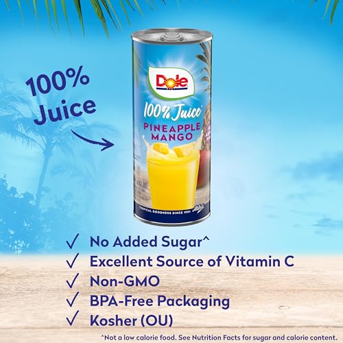 Dole 100% Juice, Pineapple, 46 Ounce Cans (Pack of 6)