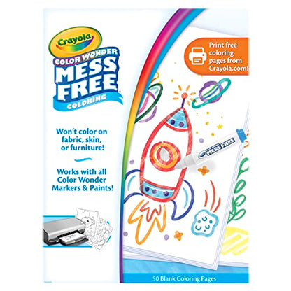 Crayola Color Wonder Mess Free Coloring, Blank Coloring Pages, 50 Count, Printable Page Refill Set