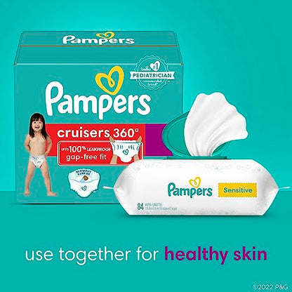 Pampers Cruisers 360 Diapers - Size 5, One Month Supply (128 Count), Pull-On Disposable Baby Diapers, Gap-Free Fit