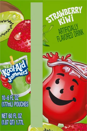 Kool-Aid Jammers Blue Raspberry Flavored Kids 0% Juice Drink (10 ct Box, 6 fl oz Pouches)