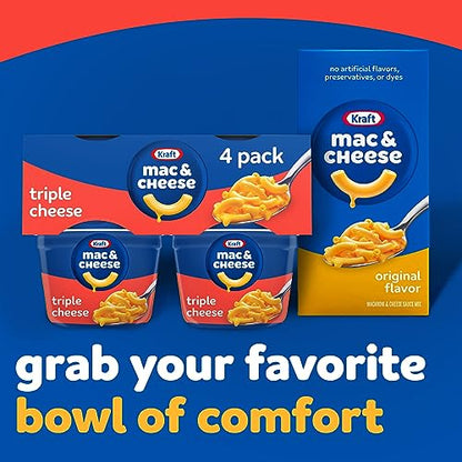 Kraft Gluten Free Original Mac & Cheese Macaroni and Cheese Dinner, 4 ct Pack, 1.9 oz Cups