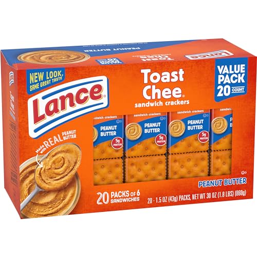 Lance Sandwich Crackers, Captain's Wafer Grilled Cheese, 10 Individual Packs, 6 Sandwiches Each