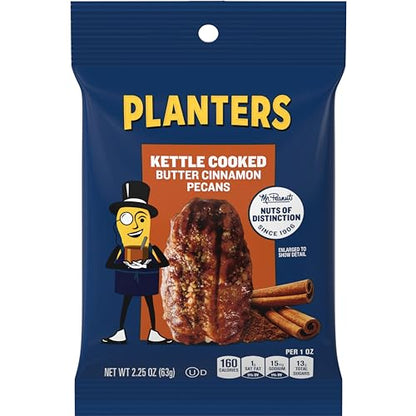 PLANTERS Roasted Pecan Nuts, Party Snacks, Plant-Based Protein, Nuts for Baking, Quick Snack for Adults, After School Snack, Roasted Pecans, Flavored with Sea Salt, Kosher, 7.25oz Canister