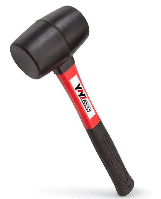 YY-2-005 Rubber Mallet Hammer With fiberglass Handle–16-oz, black