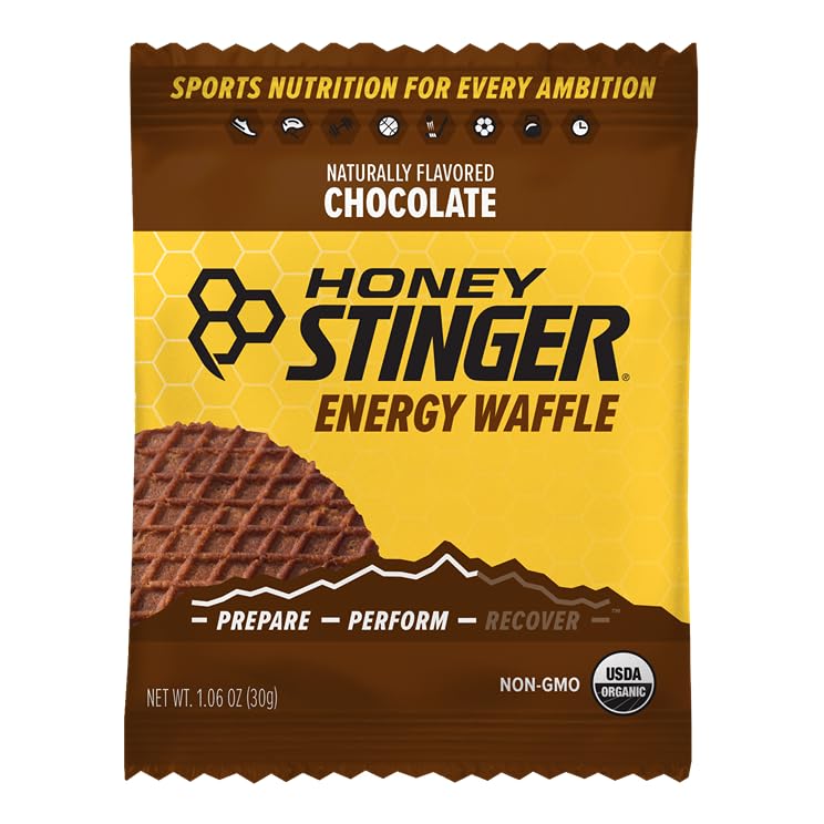 Honey Stinger Organic Honey Waffle | Energy Stroopwafel for Exercise, Endurance and Performance | Sports Nutrition for Home & Gym, Pre and Post Workout | Box of 16 Waffles, 16.96 Ounce (Pack of 16)