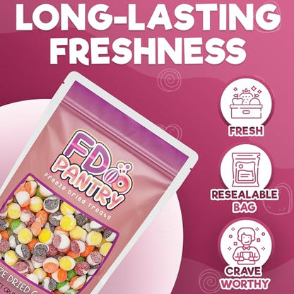 Fruit Crunch Original Candy Freeze Dried 16 oz 1 pound - Assortment Strawberry, Orange, Lemon, Grape, Lime Flavors Large 1lb Big Bag Pouch - Ideal Gift Snack 16oz