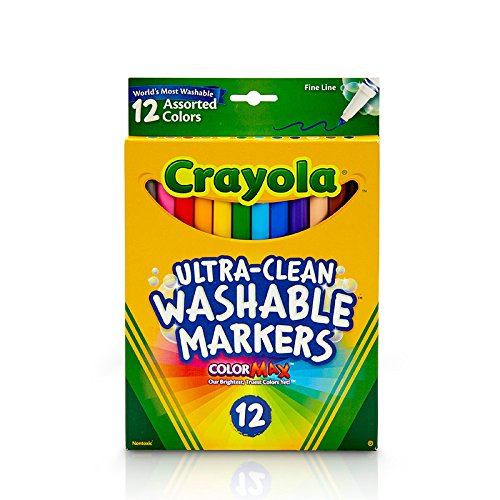 Crayola Fine Line Markers, Washable Markers, 12 Count