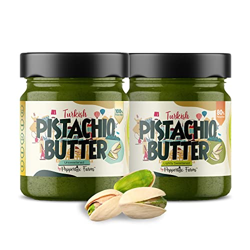 Peppertux Farms Pistachio Cream - Natural Vegan Spread Pistachio Paste for Baking, Cake, Ice Cream, Cookie & More - High Protein Turkish Pistachios Flavoring - Gluten-Free, Unrefined Sugar (7oz)