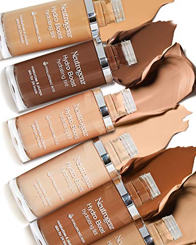 Neutrogena Hydro Boost Hydrating Tint with Hyaluronic Acid, Lightweight Water Gel Formula, Moisturizing, Oil-Free & Non-Comedogenic Liquid Foundation Makeup, 20 Natural Ivory, 1.0 fl. oz