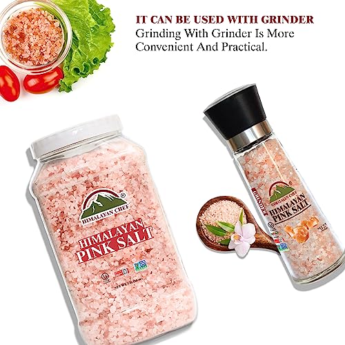 Himalayan Chef Pink Himalayan Salt Coarse Grain, Plastic Jar - 5 lbs. For Refill Grinders