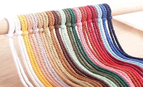 NOANTA Natural Macrame Cord 3mm x 109Yards, Beige Macrame Rope, Cotton Cord for Wall Hanging, Plant Hangers, Christmas Crafts, Knitting