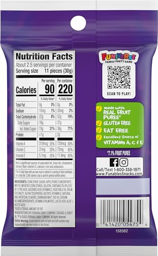 Funables Fruity Snacks, Mixed Berry, Flavored Snacks, Back to School Snack for Lunch, 32 oz 40 ct