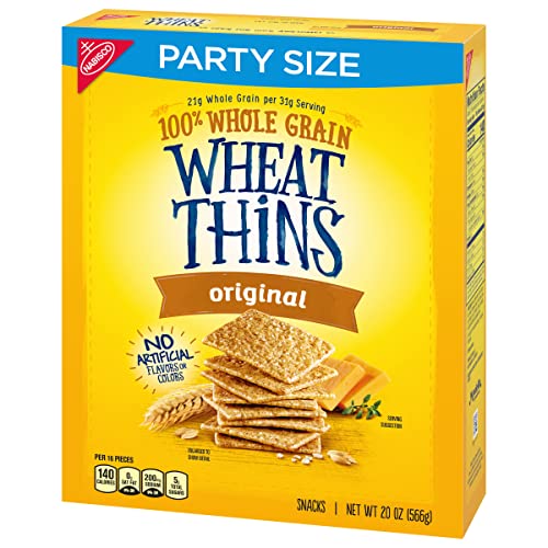 Wheat Thins Original Whole Grain Wheat Crackers, Party Size, 20 oz Box