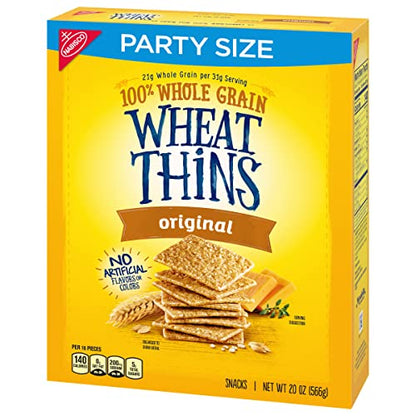 Wheat Thins Original Whole Grain Wheat Crackers, Party Size, 20 oz Box