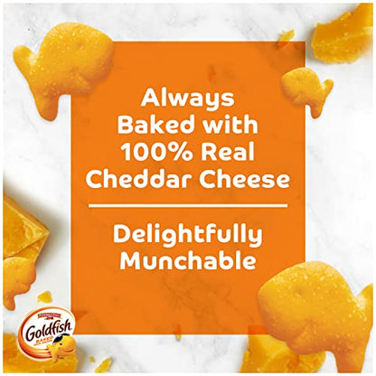 Goldfish Colors Cheddar Crackers, Snack Pack, 0.9 oz, 9 CT Multi-Pack Tray (Pack of 2)