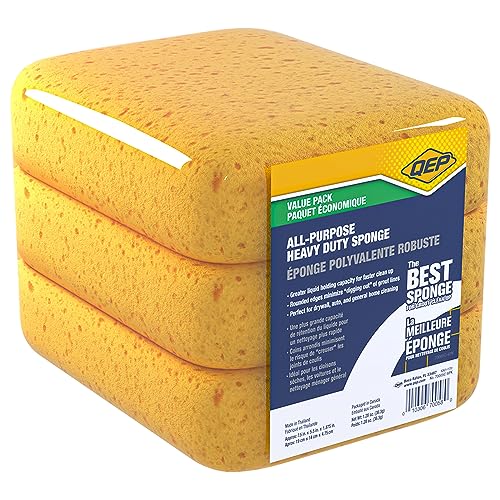 QEP 7-1/2" x 5-1/2" Extra Large Grouting, Cleaning and Washing Sponge 3 Count (Pack of 1)