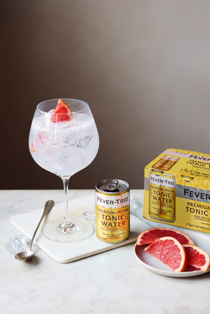 Fever-Tree Light Tonic Water Cans, 5.07 Fl Oz (Pack of 24), Lower in Calories, No Artificial Sweeteners, Flavorings or Preservatives (Packaging may vary)