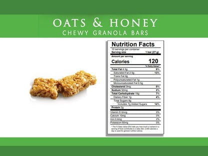 Sunbelt Bakery Oats & Honey Chewy Granola Bars, 15-1.0 OZ Bars (1 Box)