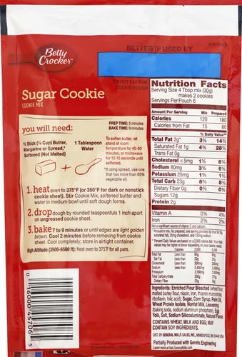 Betty Crocker Peanut Butter Cookie Mix, Makes twelve (12) 2-inch Cookies, 7.2 oz.