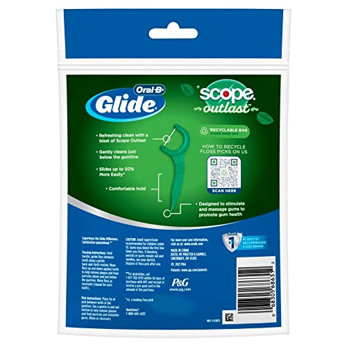 Oral-B Complete Glide Floss Picks, Scope Outlast, 75-ct