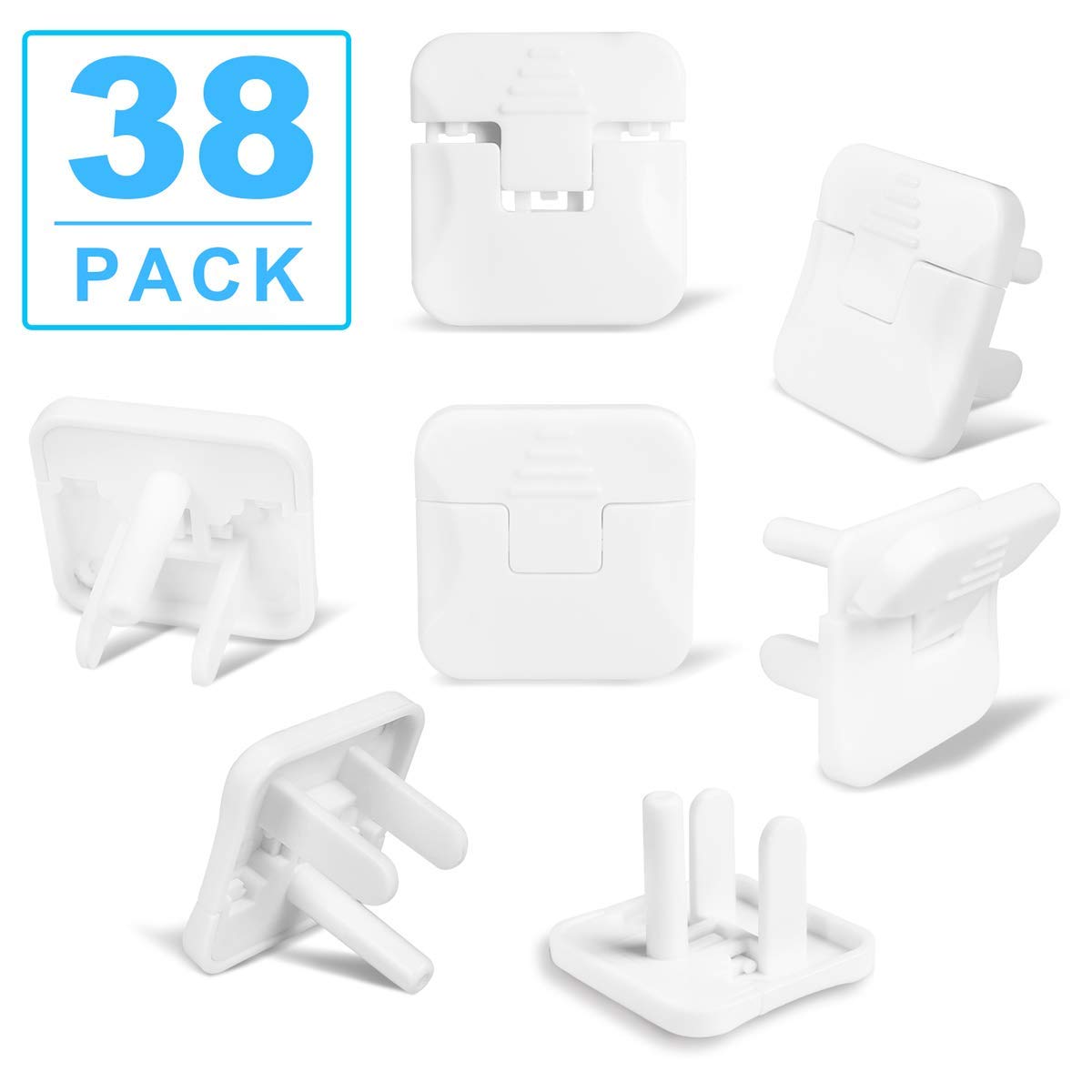 Outlet Covers Babepai 38-Pack White Child Proof Electrical Protector Safety Improved Baby Safety Plug Covers