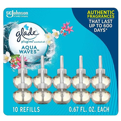 Glade PlugIns Refills Air Freshener, Scented and Essential Oils for Home and Bathroom, Apple Cinnamon, 6.7 Fl Oz, 10 Count