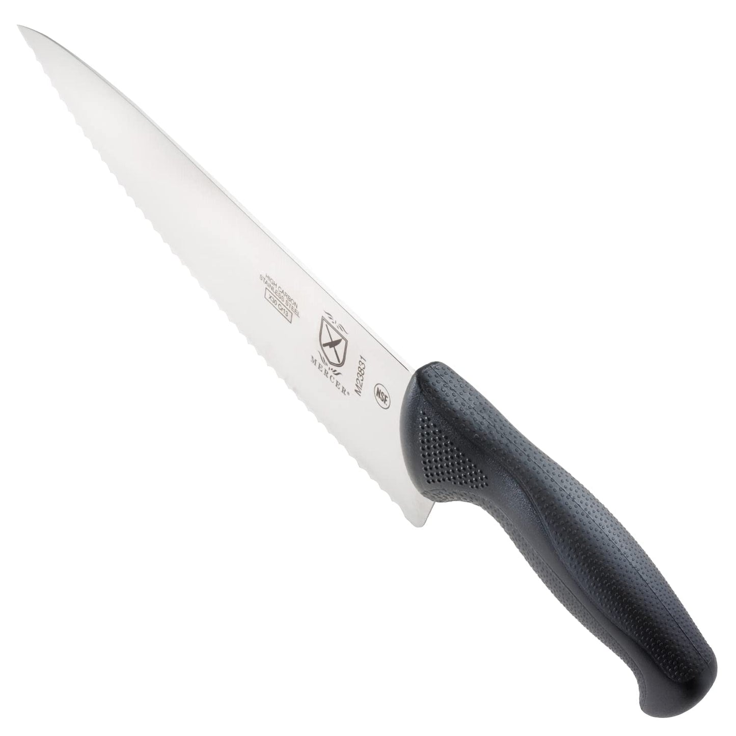 Mercer Culinary M23210 Millennia Black Handle, 10-Inch Wide Wavy Edge, Bread Knife