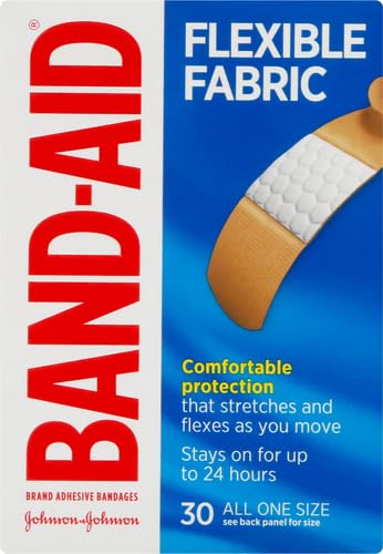 Band-Aid Brand Flexible Fabric Adhesive Bandages for Wound Care and First Aid, All One Size, 100 Count