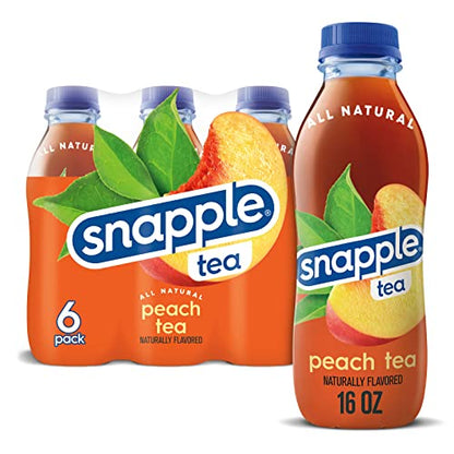 Snapple Zero Sugar Peach Tea, 16 fl oz recycled plastic bottle (Pack of 12)