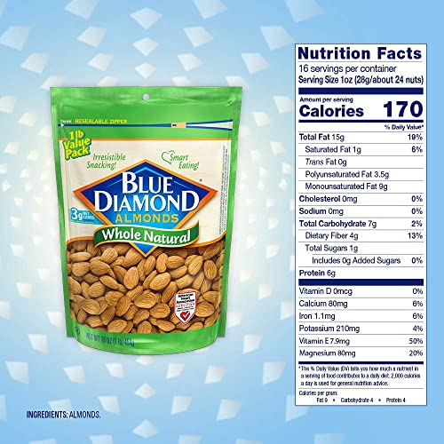 Blue Diamond Almonds Honey Roasted Snack Almonds, Honey Roasted, 1 Pound (Pack of 1)