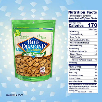 Blue Diamond Almonds Honey Roasted Snack Almonds, Honey Roasted, 1 Pound (Pack of 1)