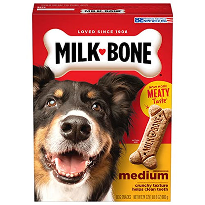 Milk-Bone Original Dog Treats for Medium Dogs, 24 Ounce, Crunchy Biscuit Helps Clean Teeth