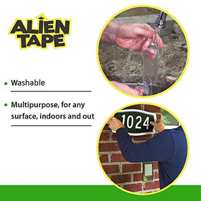 Bell+Howell ALIENTAPE Nano Double Sided Tape, Multipurpose Removable Adhesive Transparent, Grip Mounting, Washable Strong Sticky Heavy Duty for Carpet Photo Frame Poster Décor As Seen On TV