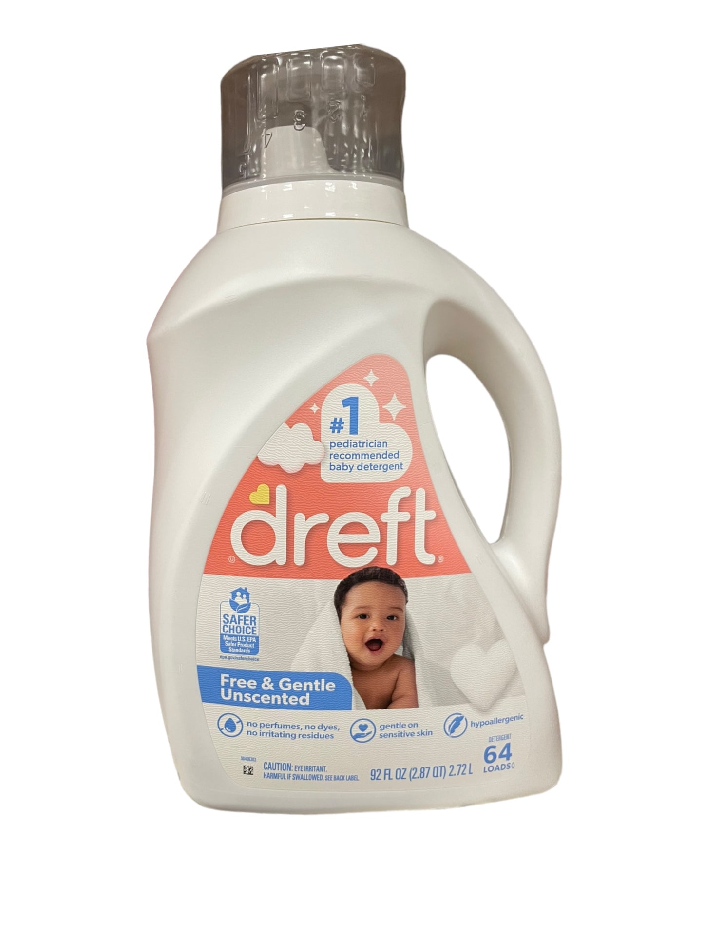 Dreft Newborn Laundry Detergent, Stage 1, 92 fl. Oz. (64 Loads)