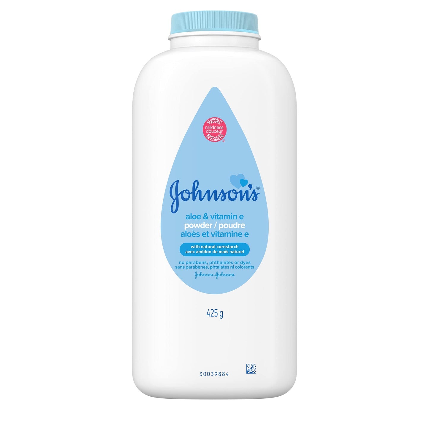 Johnson's Baby Powder, Naturally Derived Cornstarch with Aloe & Vitamin E for Delicate Skin, Hypoallergenic and Free of Parabens, Phthalates, and Dyes for Gentle Baby Skin Care, 15 oz