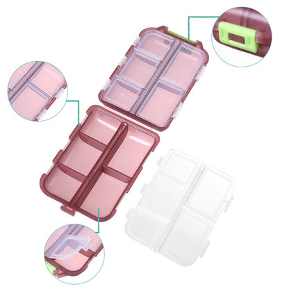 1Pack Travel Pill Organizer - 10 Compartments Pill Case, Compact and Portable Pill Box, Perfect for On-The-Go Storage, Pill Holder for Purse Gray