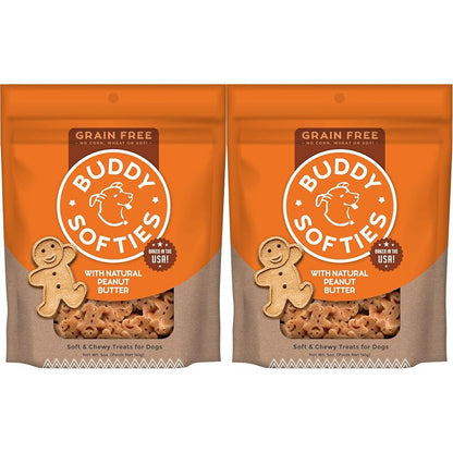 Buddy Biscuit Softies 5 oz Pouch, Grain-Free Soft & Chewy, Natural Peanut Butter Flavor Dog Treats, Oven Baked in the USA