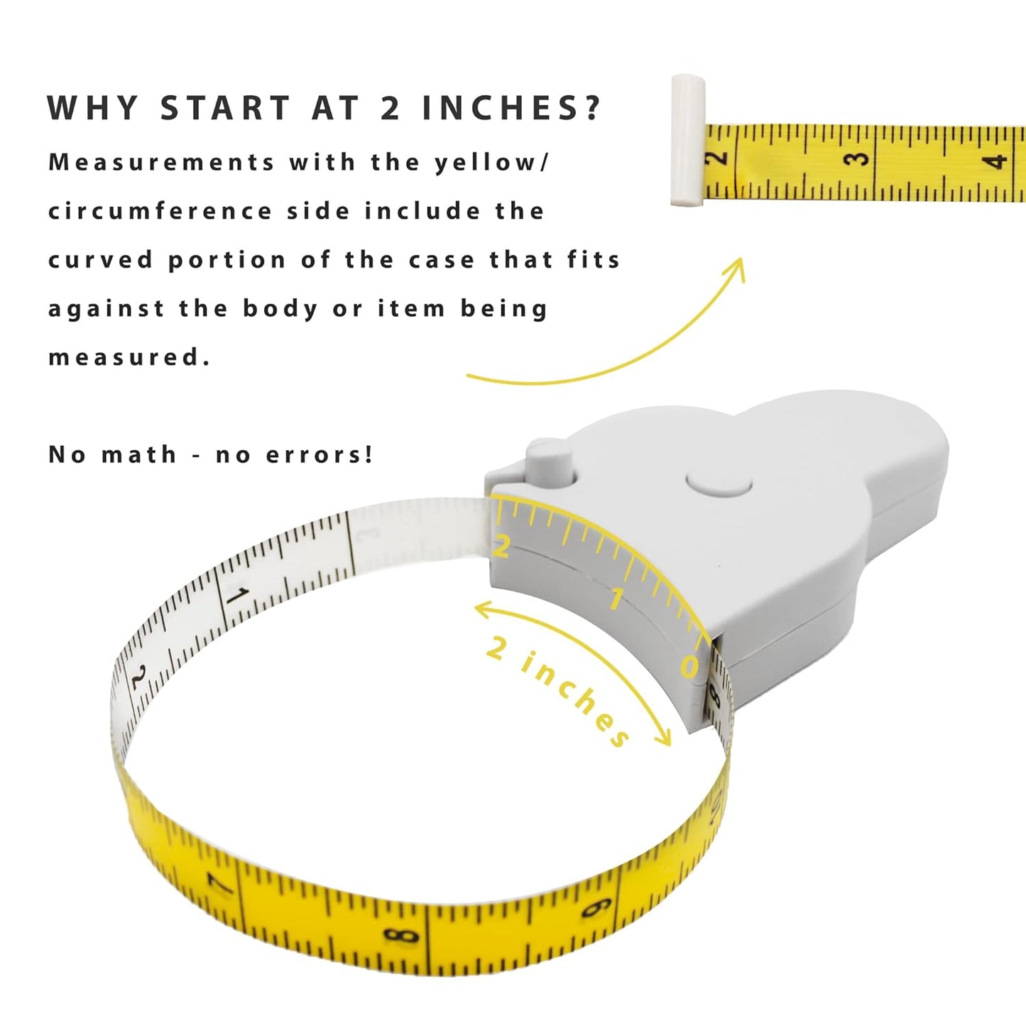 Perfect Body Tape Measure - 80 Inch Automatic Telescopic Tape Measure - Retractable Measuring Tape for Body: Waist, Hip, Bust, Arms, and More (White - 80 inch)