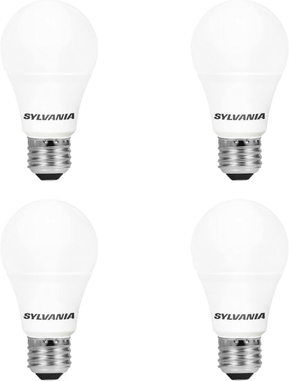 SYLVANIA LED A19 Light Bulb, 60W Equivalent Efficient 8.5W Medium Base, 2700K Soft White, 4 pack